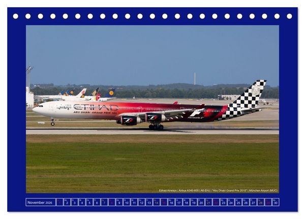 Produktbild: Bunte Airliner (Tischkalender 2026 DIN A5 quer), CALVENDO Monatskalender