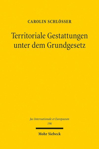 Produktbild: Territoriale Gestattungen unter dem Grundgesetz