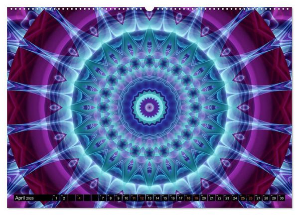 Produktbild: Energie - Mandalas, Spiritualit&auml;t durch die Farbe Lila (hochwertiger Premium Wandkalender 2026 DIN A2 quer), Kunstdruck in Hochglanz