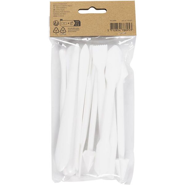Produktbild: Creativ Company Modellierst&auml;bchen, Gr&ouml;&szlig;e 12,7-14,3 cm, Wei&szlig;, 12 Stk