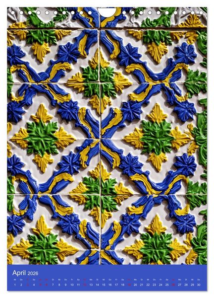 Produktbild: Portugiesischer Fliesen - Azulejos f&uuml;r Fliesenleger, Kunst- und Portugal-Liebhaber (Wandkalender 2026 DIN A4 hoch), CALVENDO Monatskalender