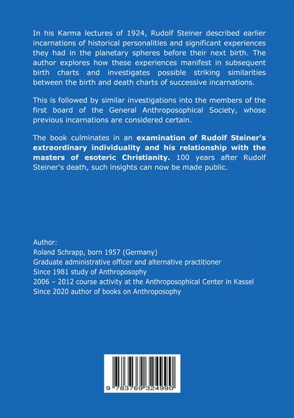 Produktbild: Astrological Studies on Reincarnation, Death Horoscopes and the Higher Essence of Rudolf Steiner
