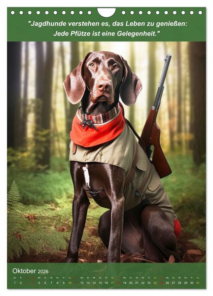 Produktbild: Lustige Jagdhunde mit J&auml;gerlatein (Wandkalender 2026 DIN A4 hoch), CALVENDO Monatskalender
