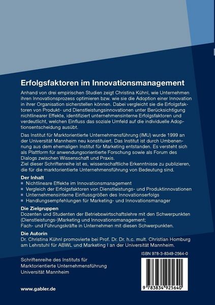 Produktbild: Erfolgsfaktoren im Innovationsmanagement
