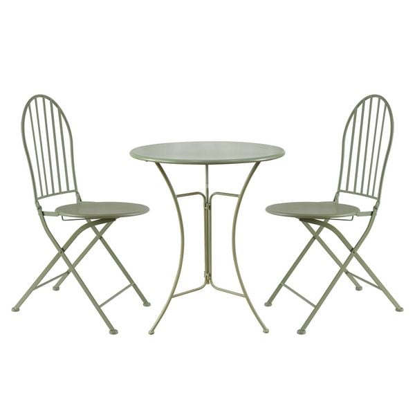 Produktbild: HTI-Living Bistro Sitzgruppe Metall Tisch mit 2 St&uuml;hlen Balkon Set Gartenm&ouml;bel