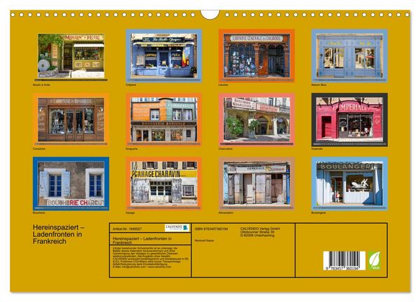 Produktbild: Hereinspaziert &ndash; Ladenfronten in Frankreich (Wandkalender 2026 DIN A3 quer), CALVENDO Monatskalender