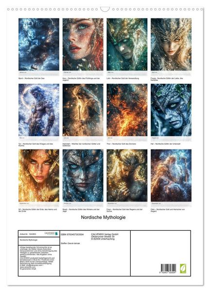 Produktbild: Nordische Mythologie (Wandkalender 2026 DIN A2 hoch), CALVENDO Monatskalender
