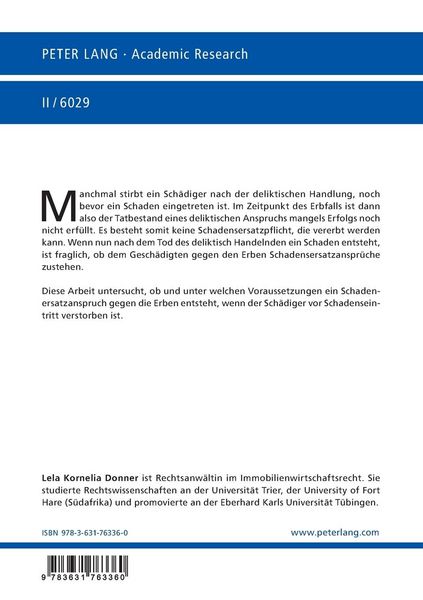 Produktbild: Die Vererblichkeit der deliktischen Handlung