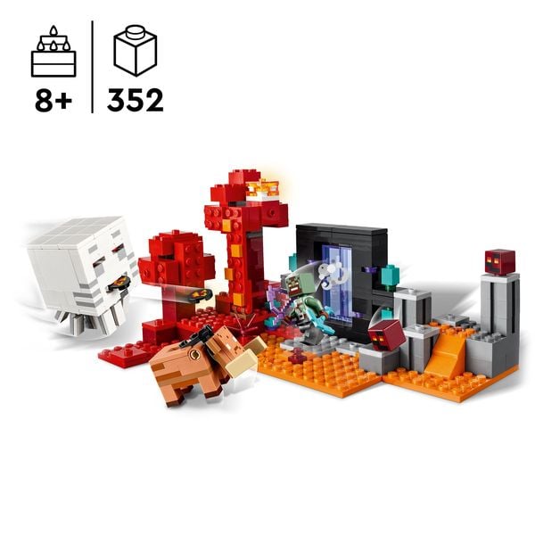 Produktbild: LEGO Minecraft 21255 Hinterhalt am Netherportal, Kinder Spielzeug ab 8