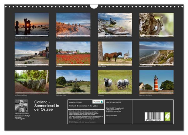 Produktbild: Gotland - Sonneninsel in der Ostsee (Wandkalender 2026 DIN A3 quer), CALVENDO Monatskalender