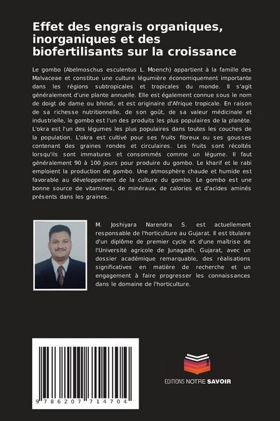 Produktbild: Effet des engrais organiques, inorganiques et des biofertilisants sur la croissance