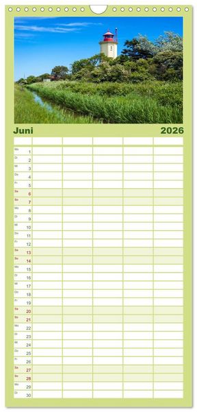 Produktbild: Familienplaner 2026 - Fehmarn - "fe mer" nat&uuml;rlich "am Meer gelegen" mit 5 Spalten (Wandkalender, 21 x 45 cm) CALVENDO