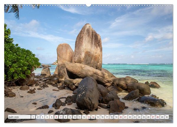 Produktbild: Seychelles - Des &icirc;les de r&ecirc;ve dans l'oc&eacute;an Indien (Calendrier mural 2026 DIN A2 vertical) calendrier de bureau