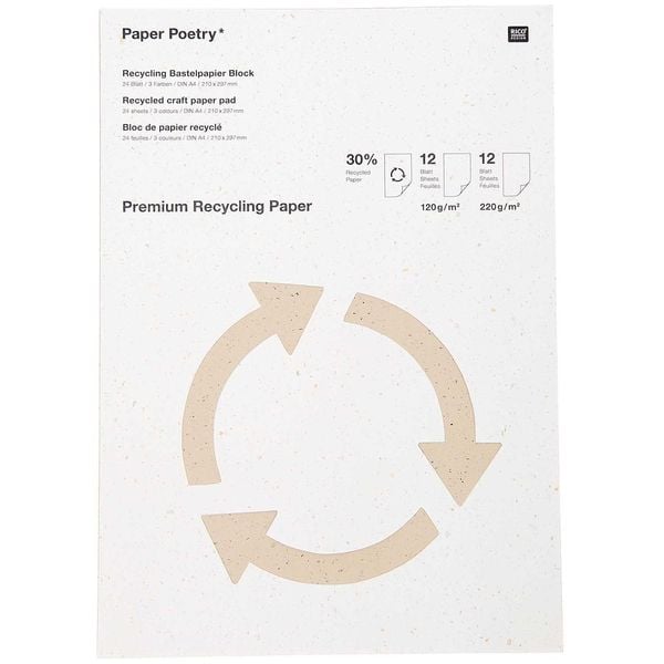 Produktbild: Premium Bastelblock 120g/220g Recycled MIX