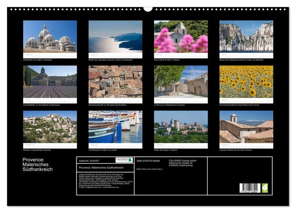 Produktbild: Provence: Malerisches S&uuml;dfrankreich (Wandkalender 2026 DIN A2 quer), CALVENDO Monatskalender