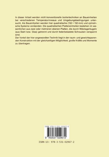 Produktbild: Untersuchungen der thermischen Isolierwirkung von Kugelkontaktfl&auml;chen bei verschiedenen Temperaturniveaus unter Atmosph&auml;re, Vakuum und Schutzgas an Baueinheiten