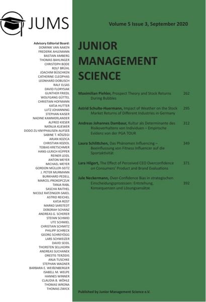 Junior Management Science, Volume 5, Issue 3, September 2020, Taschenbuch von , GRIN, 9783346300010