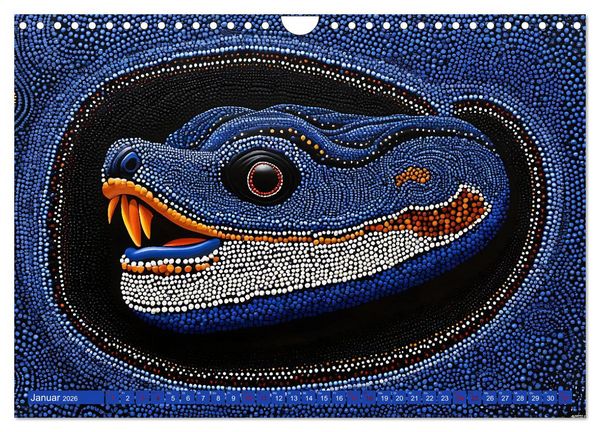 Produktbild: Traumzeit - KI-generierte Aborigine-Kunst aus dem Herzen Australiens (Wandkalender 2026 DIN A4 quer), CALVENDO Monatskalender