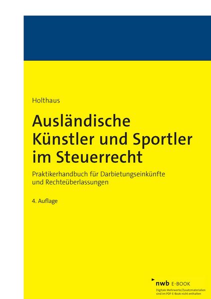 Produktbild: Ausl&auml;ndische K&uuml;nstler und Sportler im Steuerrecht