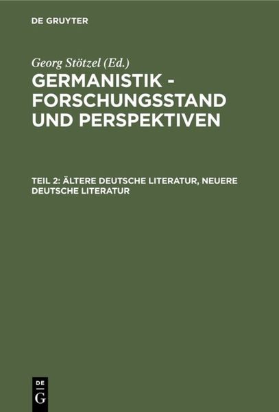 Produktbild: &Auml;ltere Deutsche Literatur, Neuere Deutsche Literatur