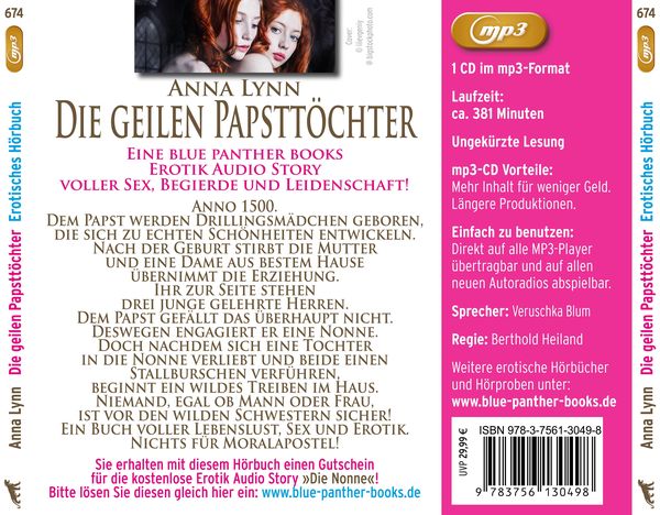 Produktbild: Die geilen PapstTöchter | Erotik Audio Story | Erotisches Hörbuch MP3CD