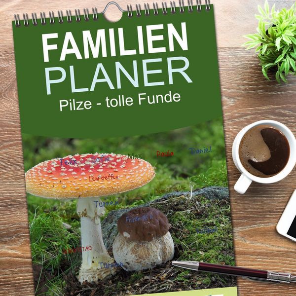 Produktbild: Familienplaner 2026 - Pilze - tolle Funde mit 5 Spalten (Wandkalender, 21 x 45 cm) CALVENDO