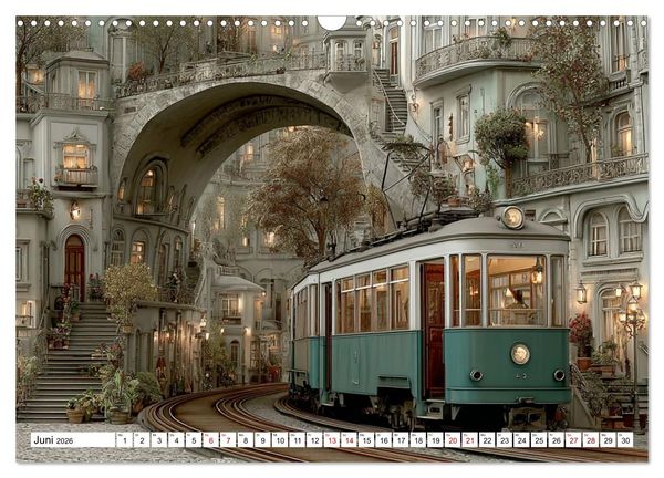 Produktbild: Stra&szlig;enbahnen - Pulsadern der Stadt (Wandkalender 2026 DIN A3 quer), CALVENDO Monatskalender