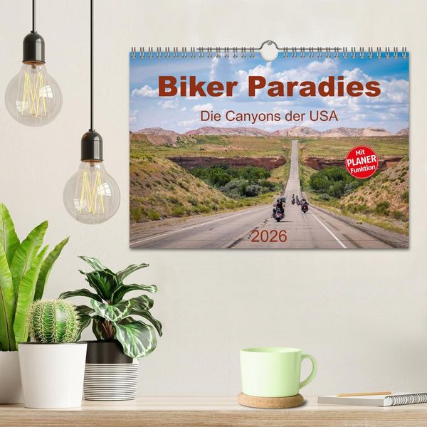 Produktbild: Biker Paradies - Die Canyons der USA (Wandkalender 2026 DIN A4 quer), CALVENDO Monatskalender