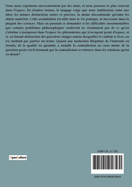 Produktbild: Essai sur les donn&eacute;es imm&eacute;diates de la conscience