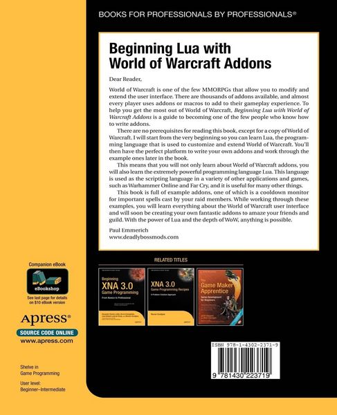 Produktbild: Beginning Lua with World of Warcraft Add-ons