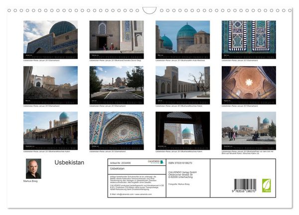 Produktbild: Usbekistan (Wandkalender 2026 DIN A3 quer), CALVENDO Monatskalender