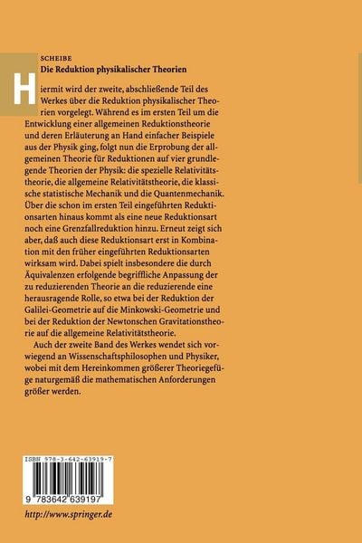 Produktbild: Die Reduktion physikalischer Theorien