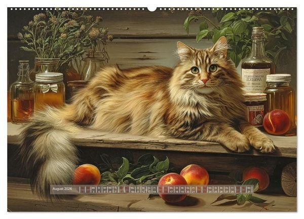 Produktbild: Nostalgische Samtpfoten (Wandkalender 2026 DIN A2 quer), CALVENDO Monatskalender