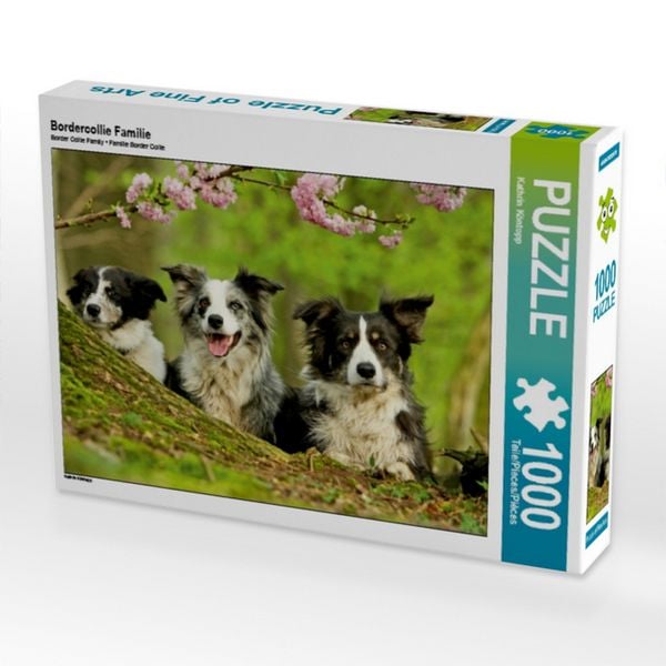CALVENDO Puzzle Bordercollie Familie | 1000 Teile Lege-Größe 64 × 48 cm Foto-Puzzle für glückliche Stunden