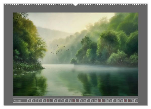Produktbild: Tr&auml;umereien in Gr&uuml;n (hochwertiger Premium Wandkalender 2026 DIN A2 quer), Kunstdruck in Hochglanz