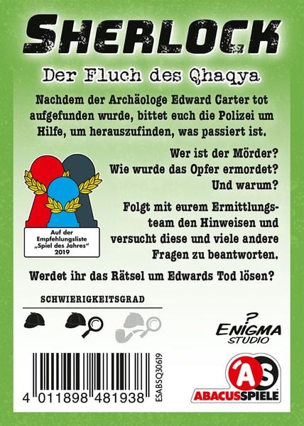 Produktbild: Sherlock - Der Fluch des Qhaqya (Spiel)