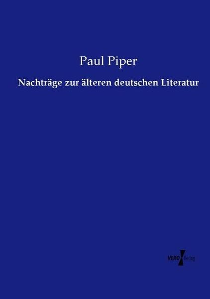 Produktbild: Nachtr&auml;ge zur &auml;lteren deutschen Literatur