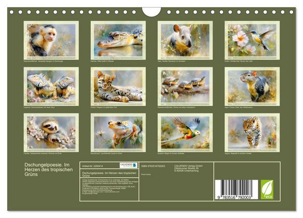 Produktbild: Dschungelpoesie. Im Herzen des tropischen Gr&uuml;ns (Wandkalender 2027 DIN A4 quer), CALVENDO Monatskalender
