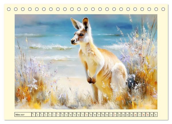 Produktbild: K&auml;ngurus. Spa&szlig; zwischen Sand, Wind und Wellen (Tischkalender 2027 DIN A5 quer), CALVENDO Monatskalender