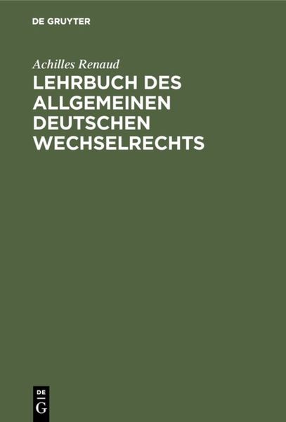 Produktbild: Lehrbuch des allgemeinen deutschen Wechselrechts