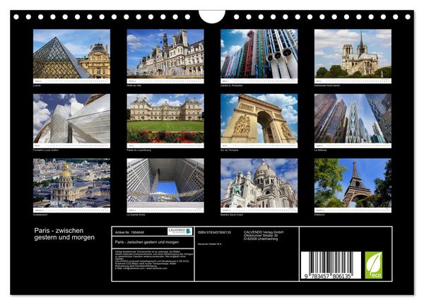 Produktbild: Paris - zwischen gestern und morgen (Wandkalender 2026 DIN A4 quer), CALVENDO Monatskalender