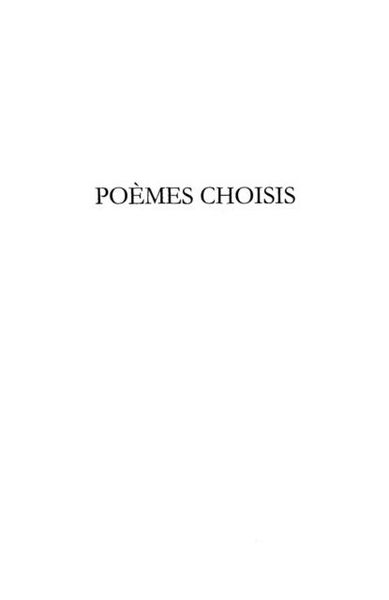 Produktbild: Poemes Choisis