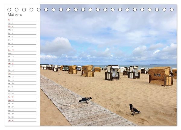 Produktbild: Fehmarn, R&uuml;gen und Usedom - Impressionen von den drei gro&szlig;en Ostseeinseln (Tischkalender 2026 DIN A5 quer), CALVENDO Monatskalender