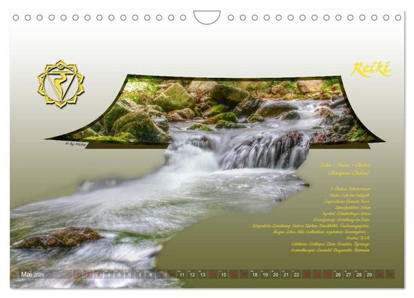 Produktbild: REIKI - Chakren und Lebensregeln (Wandkalender 2026 DIN A4 quer), CALVENDO Monatskalender
