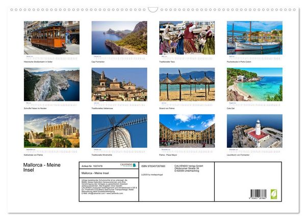 Produktbild: Mallorca - Meine Insel (Wandkalender 2026 DIN A2 quer), CALVENDO Monatskalender