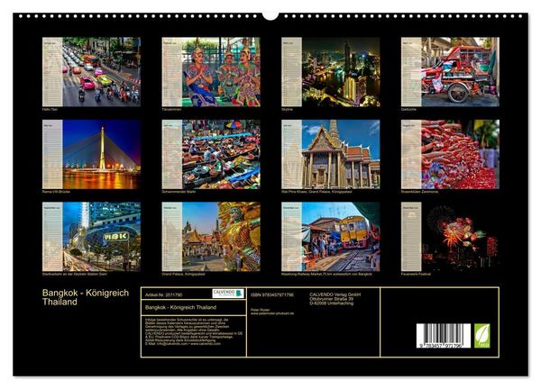 Produktbild: Bangkok - K&ouml;nigreich Thailand (hochwertiger Premium Wandkalender 2026 DIN A2 quer), Kunstdruck in Hochglanz