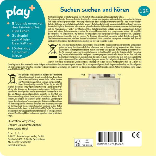 Produktbild: Play+ Mein allererstes Soundbuch Im Kindergarten - ab 12 Monate