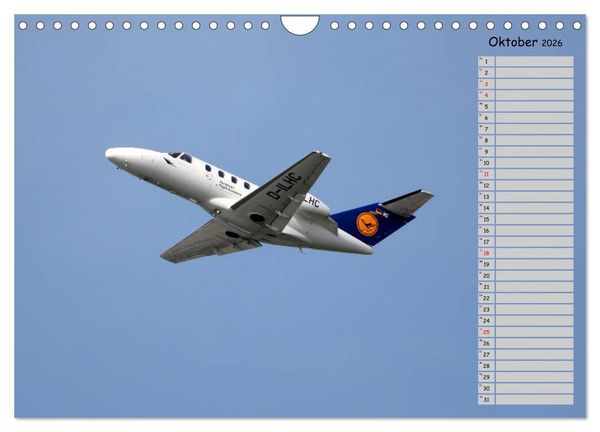 Produktbild: Flugzeuge &ndash; Starts und Landeanfl&uuml;ge Geburtstagsplaner (Wandkalender 2026 DIN A4 quer), CALVENDO Monatskalender