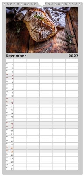 Produktbild: Familienplaner 2027 - Mein Brotkalender mit 5 Spalten (Wandkalender, 21 x 45 cm) CALVENDO
