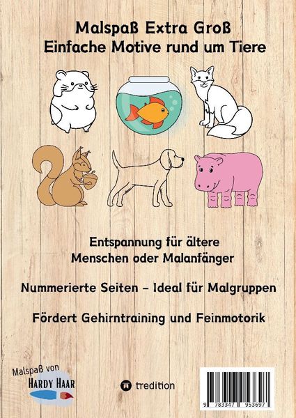 Produktbild: Malbuch f&uuml;r Senioren S&uuml;&szlig;e Tierwelt Einfache Ausmalbilder f&uuml;r Rentner mit Gehirntraining Geschenkidee Valentinstag